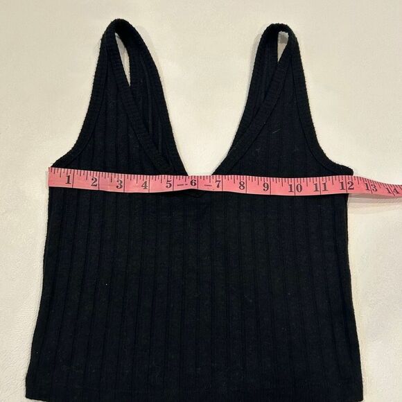 Abercrombie & Fitch Black Ribbed V-Neck Tank Top Women’s XS - Picture 4 of 5